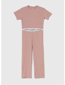 Otroška pižama Calvin Klein Underwear roza barva