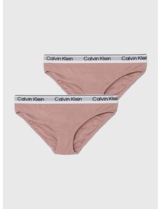 Otroške spodnje hlače Calvin Klein Underwear 2-pack roza barva
