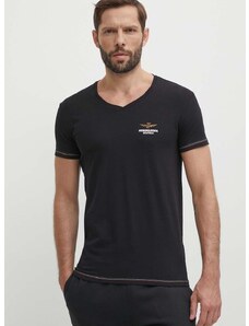 Kratka majica Aeronautica Militare moška, črna barva, AM1UTI004