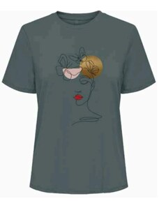 ONLY Majica 'ONLKITA' bež / jelka / rdeča / črna