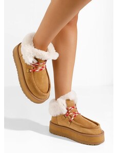 Zapatos Gležnjarji s platformo Aseva kamela