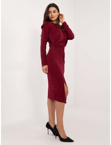 Italy Moda Dress-DHJ-SK-18206.67-burgundy