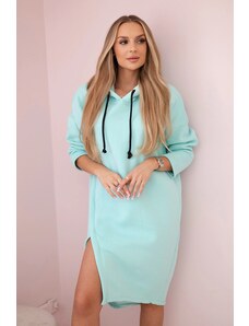 Kesi Hooded dress with a side slit mint