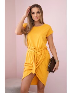 Kesi Tied dress with clutch bottom mustard