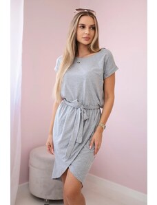 Kesi Tied dress with a clutch bottom in gray color