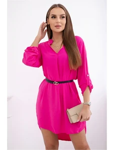 Kesi Włoski Dress with a longer back and a fuchsia belt