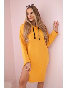 Kesi Dress with a hood and a side slit peach