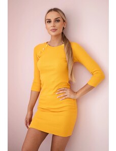 Kesi Dress with decorative mustard buttons