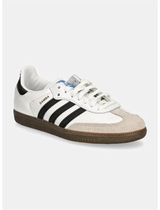 Usnjene superge adidas Originals Samba OG bela barva, IE3675