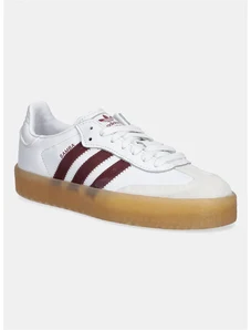 Usnjene superge adidas Originals Sambae bela barva, JP5610