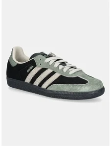 Superge iz semiša adidas Originals Samba OG W ženske, črna barva, JI2680