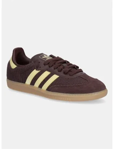 Superge adidas Originals Samba OG ženske, rjava barva, JR8167