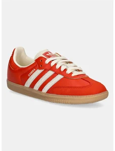Superge iz semiša adidas Originals Samba OG ženske, oranžna barva, JI2737