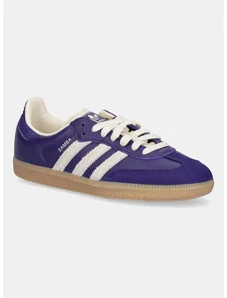 Usnjene superge adidas Originals Samba OG vijolična barva, JI2736