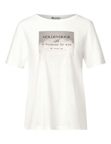 STREET ONE Majica črna / srebrna / off-bela