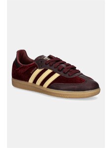 Usnjene superge adidas Originals Samba OG bordo barva, JS1394