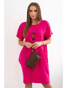 Kesi Włoski Dress with pockets and pendant fuchsie