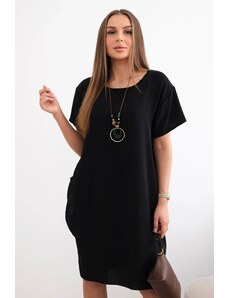 Kesi Włoski Dress with pockets and pendant black