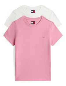 Tommy Jeans Majica roza / bela