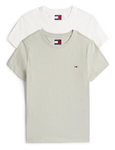 Tommy Jeans Majica pastelno zelena / bela