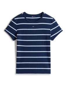Tommy Jeans Majica 'ESSENTIAL' mornarska / svetlo modra / bela