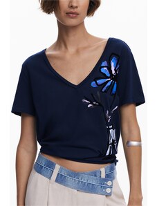 DESIGUAL Ženska majica s kratkimi rokavi in ​​cvetličnim vzorcem