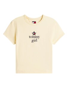 Tommy Jeans Majica kremna / rdeča / črna / bela
