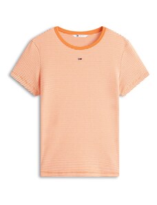 Tommy Jeans Majica 'ESSENTIAL' oranžna / bela