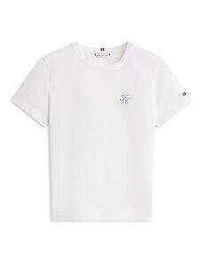 TOMMY HILFIGER Majica svetlo modra / brusnica / bela