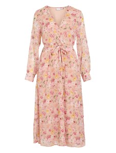 VILA Obleka 'VIFALIA' rumena / zelena / roza / pastelno roza