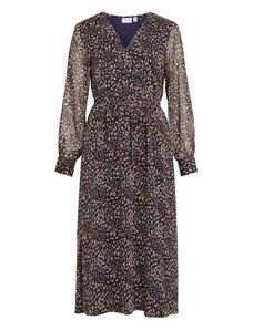 VILA Obleka 'VIFALIA' rjava / brokat / vijolično modra / bela