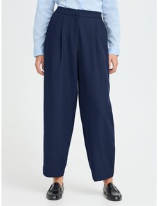 ICHI Hlače z naborki 'IHFAVA' mornarska