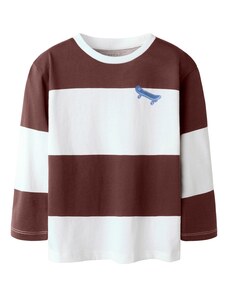 NAME IT Majica 'NMMTINUS' opal / čokolada / bela