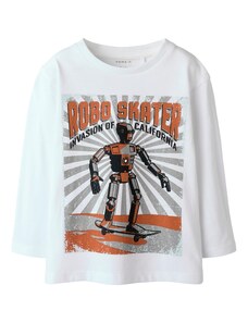 NAME IT Majica 'NMMTINUS' siva / rjasto rdeča / črna / bela