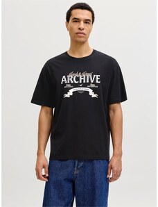 JACK & JONES Majica 'JJEDOVER' svetlo bež / črna / bela