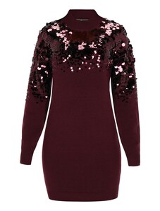 faina Pletena obleka burgund