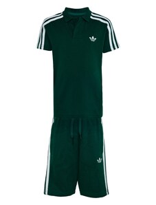 ADIDAS ORIGINALS Komplet 'POLO SHORT TEE' temno zelena / bela