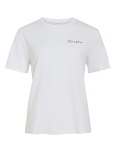 VILA Majica 'VINORA' temno rdeča / bela