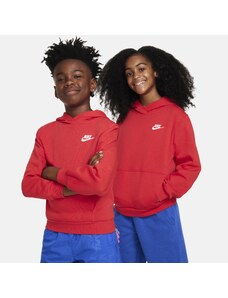 Nike Club Fleece Older Kids' Pullover Hoodie - Red - Cotton/Polyester