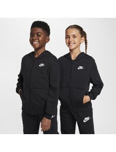Nike Club Fleece Older Kids' French Terry Full-Zip Hoodie - Black - Cotton/Polyester