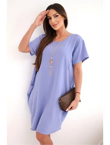 Kesi Włoski Vijolična obleka Kesi z žepi in obeskom