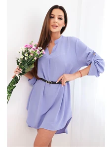 Kesi Włoski Italijanska obleka Kesi s pasom, svetlo vijolična