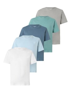 JACK & JONES Majica 'Essentials' mornarska / svetlo modra / siva / bela