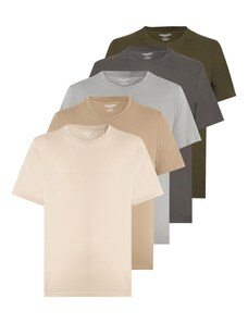 JACK & JONES Majica bež / siva / svetlo siva / kaki