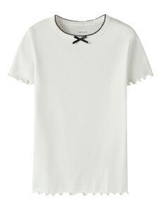 NAME IT Majica 'NKFFIONA' črna / bela