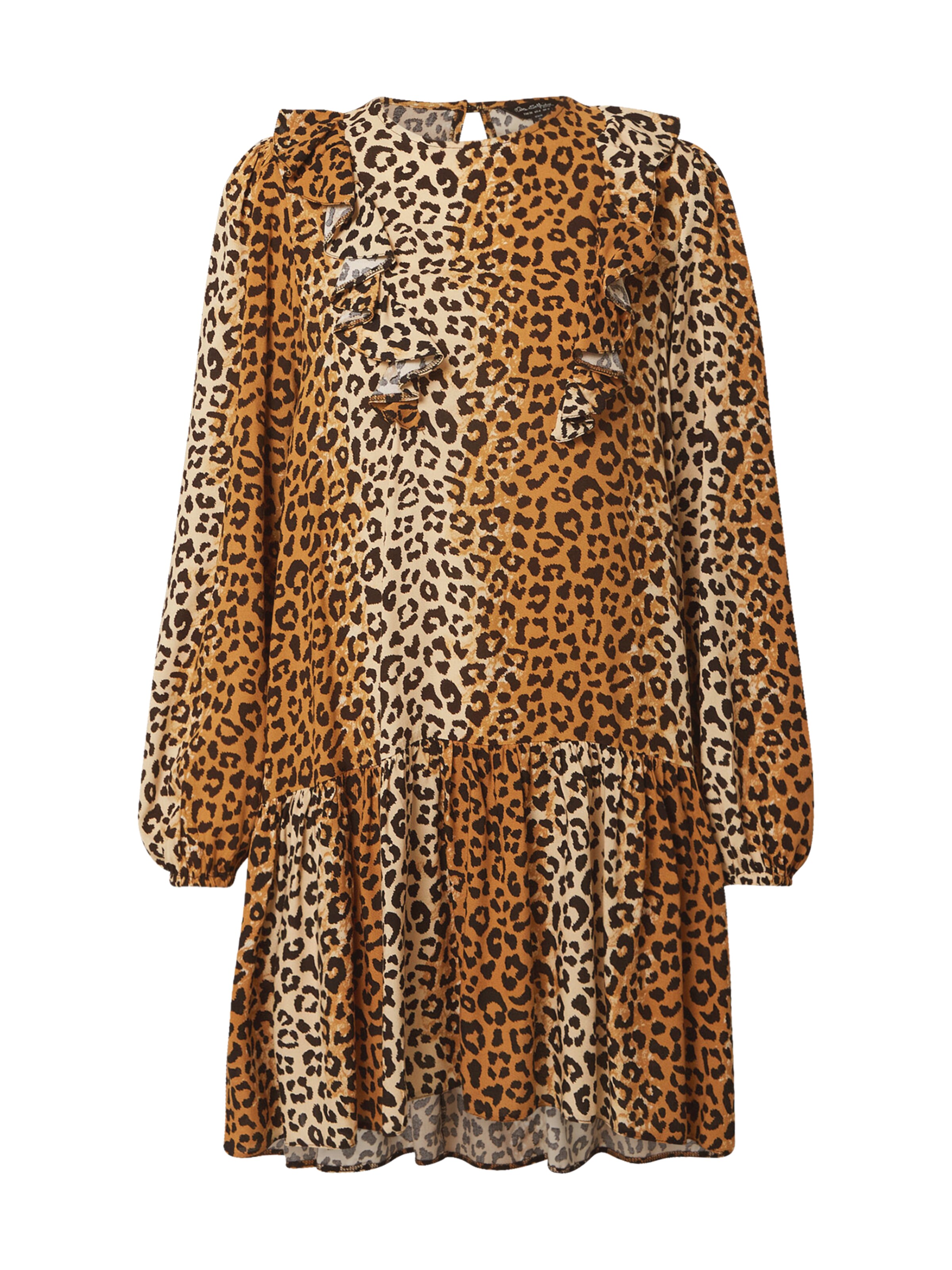 Miss Selfridge Obleka 'FRIL' bež / rjava / temno rjava