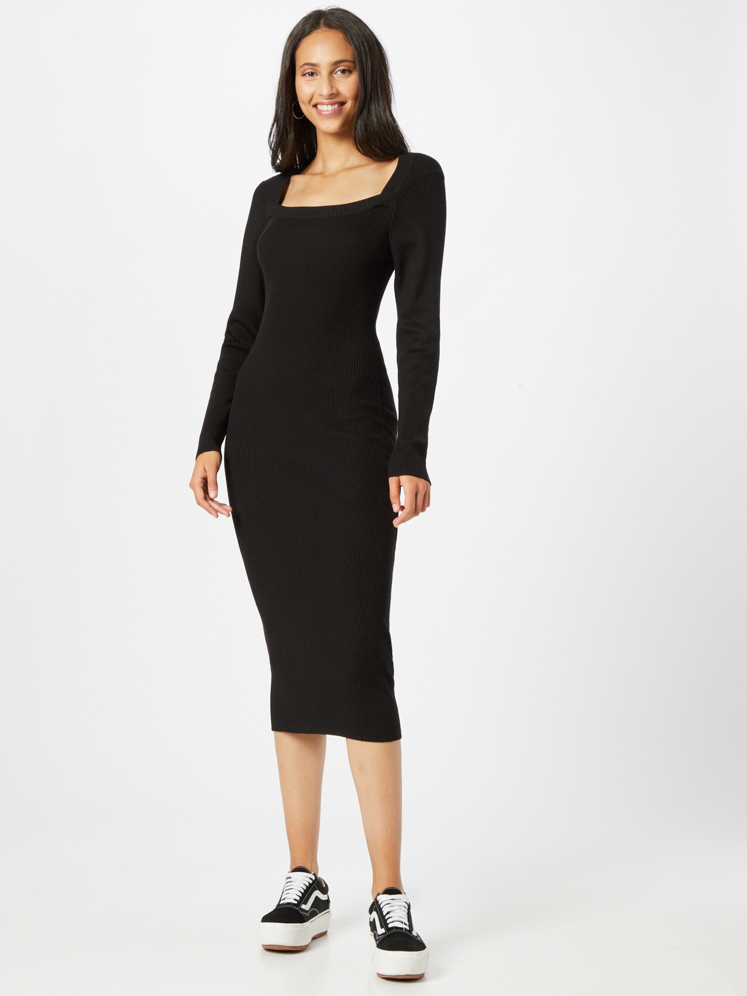 Urban Classics Pletena obleka črna