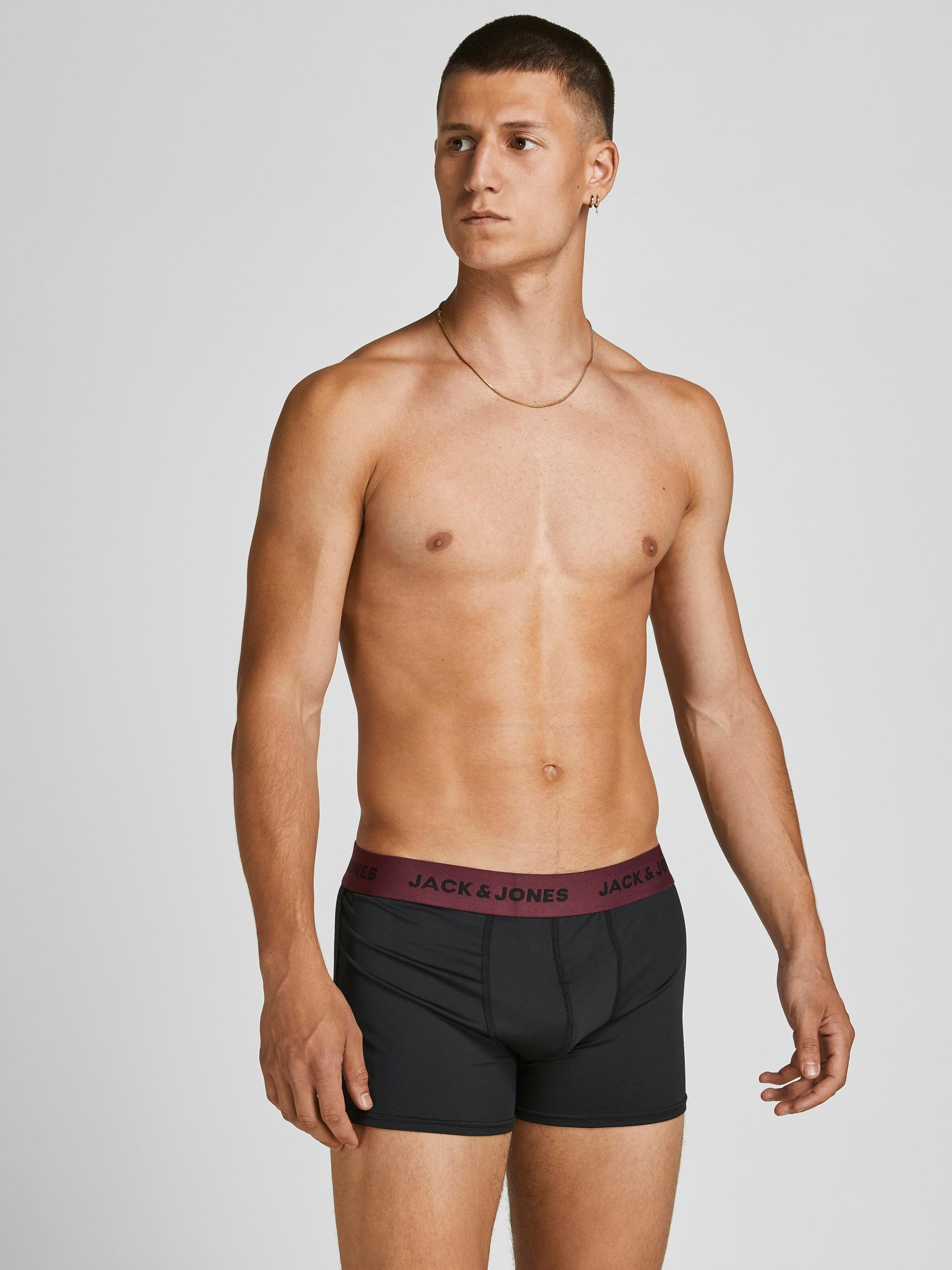 JACK & JONES Boksarice 'JACFlower' zelena / vinsko rdeča / črna / bela