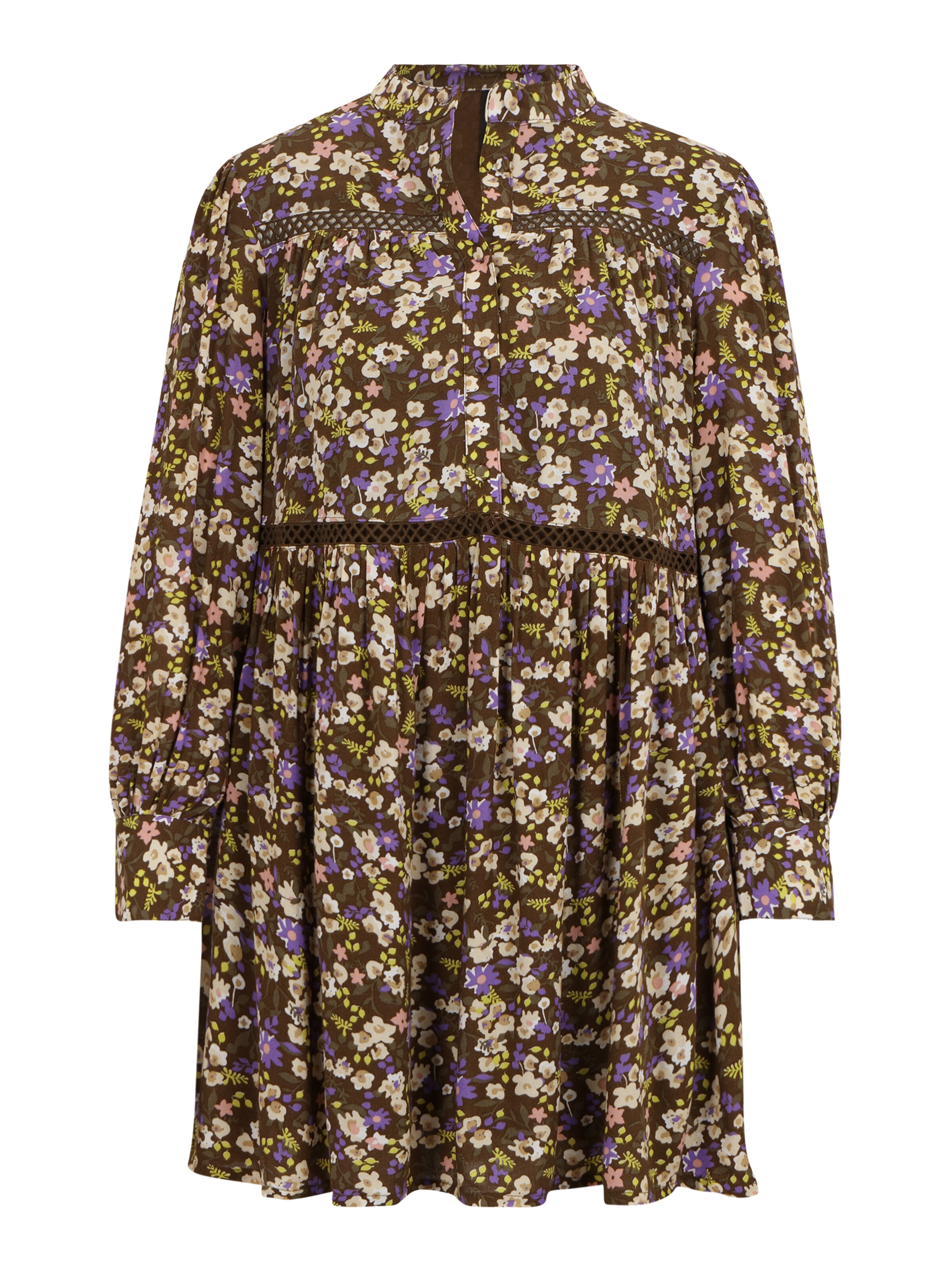 YAS Petite Obleka 'RUBERTA' kremna / apno / oliva / lila