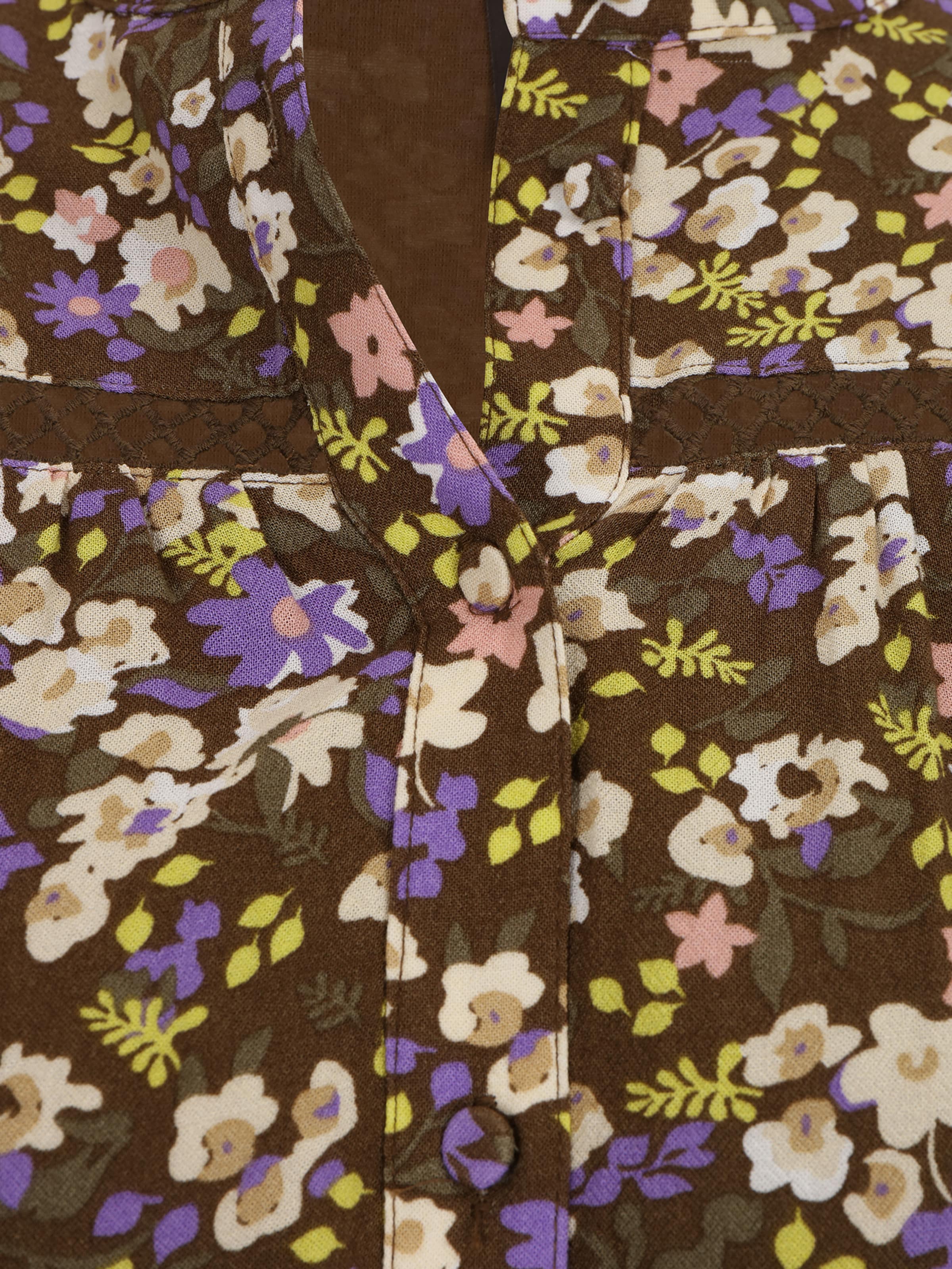 YAS Petite Obleka 'RUBERTA' kremna / apno / oliva / lila